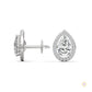 1.09 CT. Pear Diamond Halo Stud Earrings