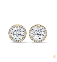 1.10 CT. Bezel Halo Diamond Stud Earrings