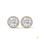 1.10 CT. Bezel Halo Diamond Stud Earrings