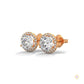 1.10 CT. Bezel Halo Diamond Stud Earrings