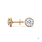 1.10 CT. Bezel Halo Diamond Stud Earrings