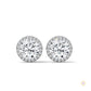 1.10 CT. Bezel Halo Diamond Stud Earrings