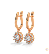 1.10 CT. Diamond Sunburst Drop Earrings
