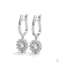 1.10 CT. Diamond Sunburst Drop Earrings