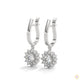 1.10 CT. Diamond Sunburst Drop Earrings