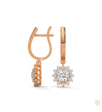1.10 CT. Diamond Sunburst Drop Earrings