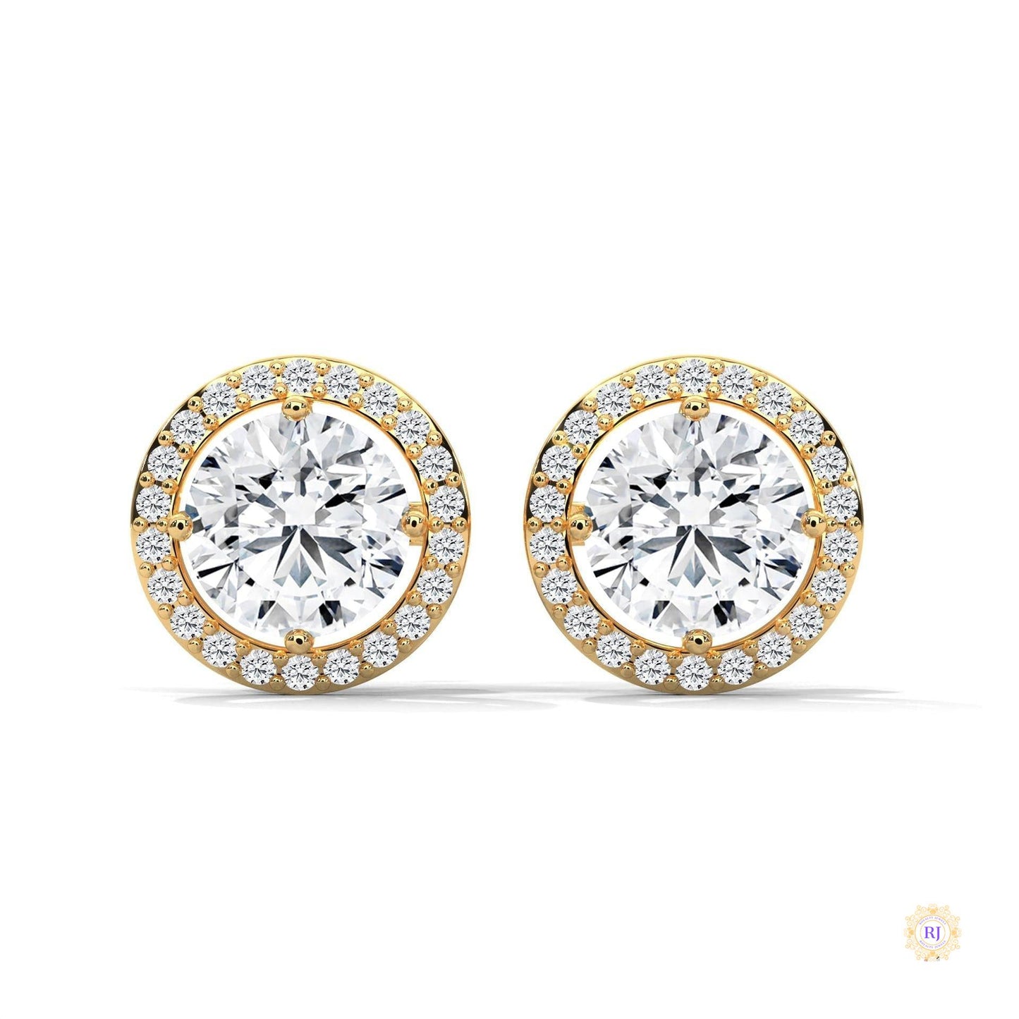 1.10 CT. Halo Diamond Stud Earrings