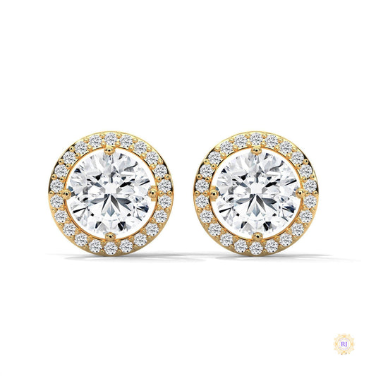 1.10 CT. Halo Diamond Stud Earrings