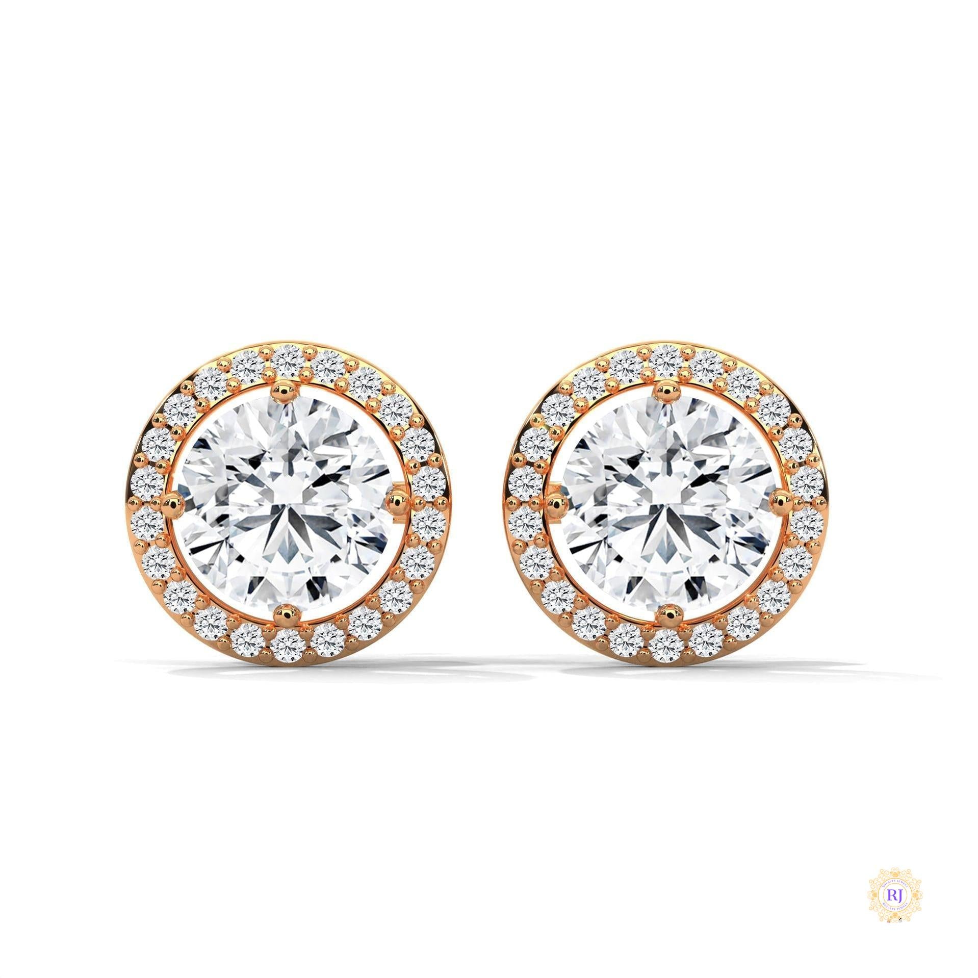 1.10 CT. Halo Diamond Stud Earrings