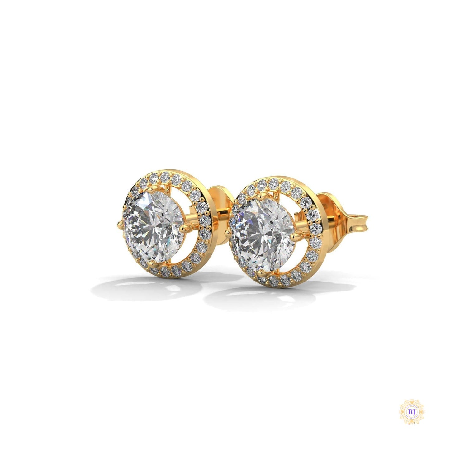 1.10 CT. Halo Diamond Stud Earrings
