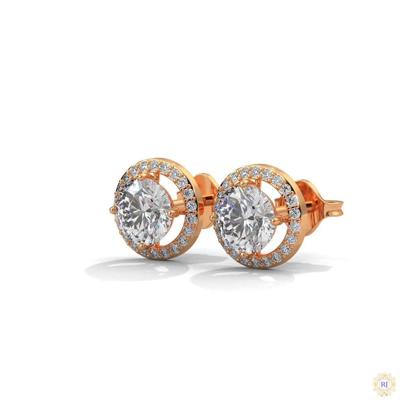 1.10 CT. Halo Diamond Stud Earrings