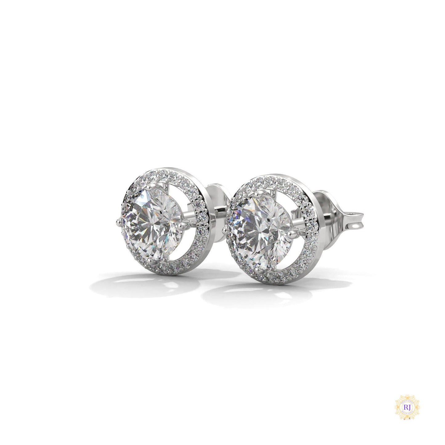 1.10 CT. Halo Diamond Stud Earrings