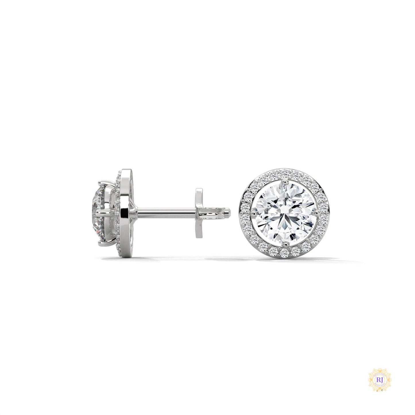 1.10 CT. Halo Diamond Stud Earrings