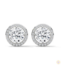 1.10 CT. Halo Diamond Stud Earrings