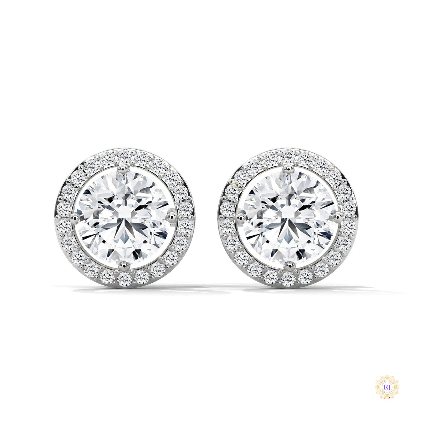 1.10 CT. Halo Diamond Stud Earrings