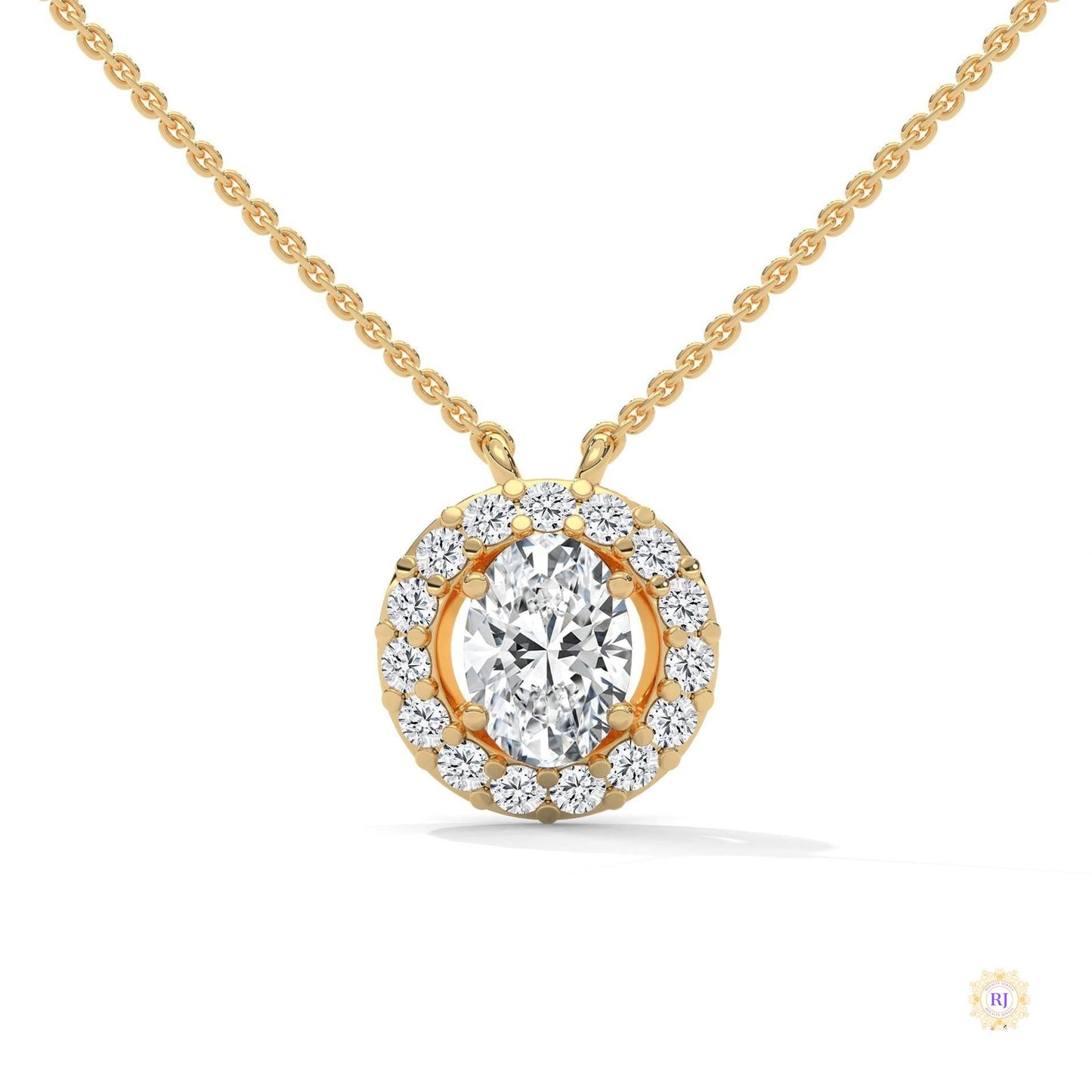 1.10 CT. Oval Halo Diamond Pendant