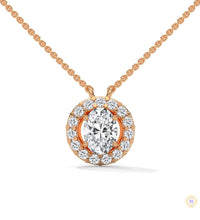 1.10 CT. Oval Halo Diamond Pendant