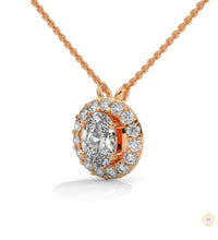 1.10 CT. Oval Halo Diamond Pendant