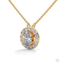 1.10 CT. Oval Halo Diamond Pendant