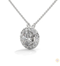 1.10 CT. Oval Halo Diamond Pendant