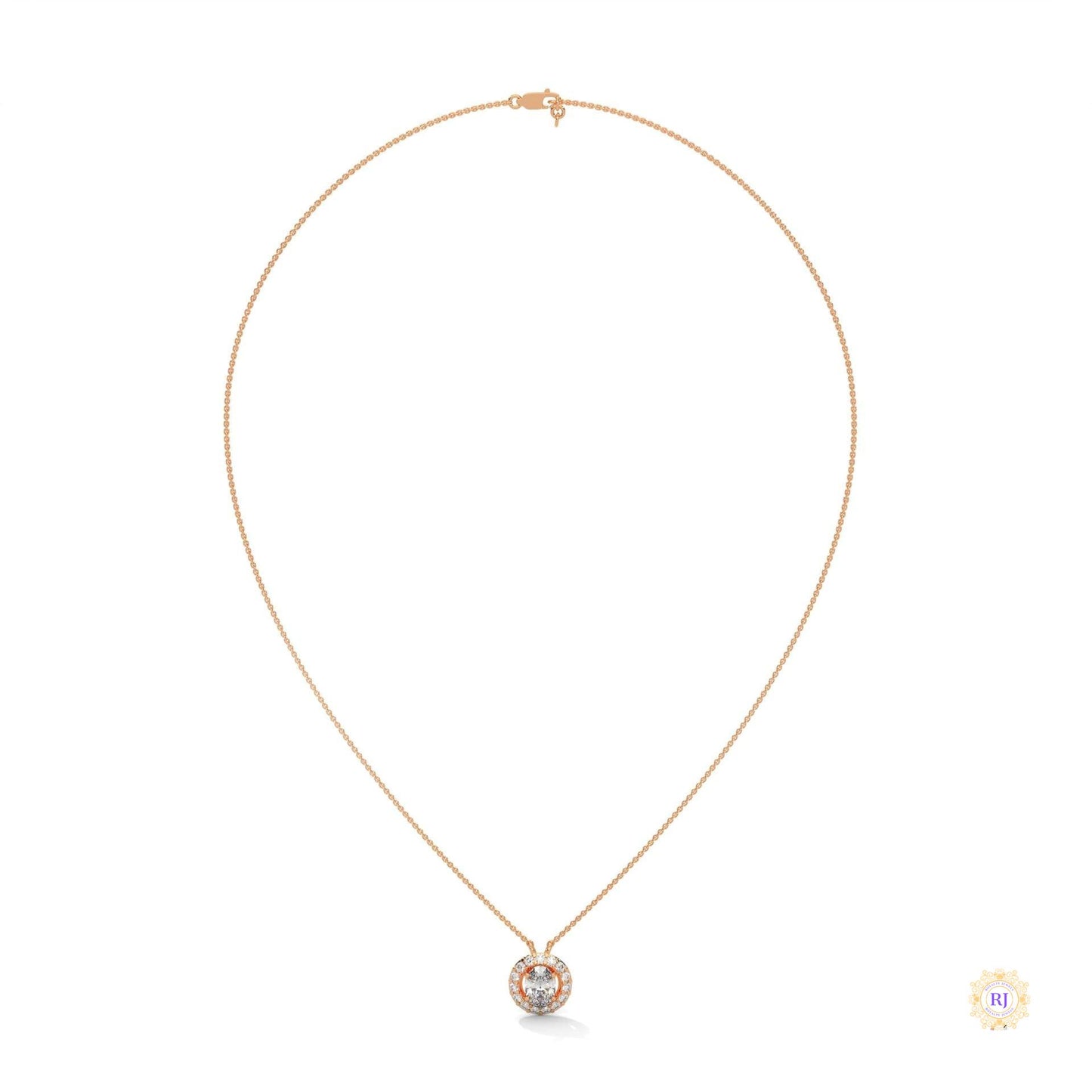 1.10 CT. Oval Halo Diamond Pendant