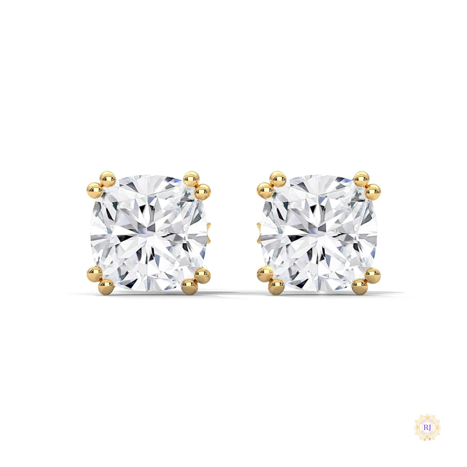 1.25 CT. Cushion-Cut Diamond Stud Earrings