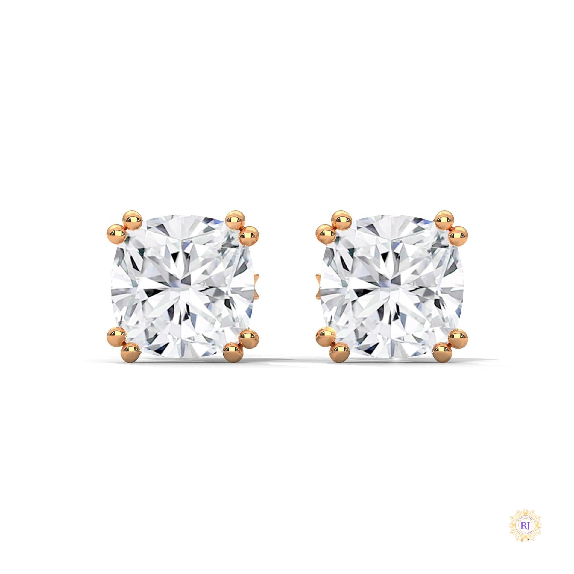 1.25 CT. Cushion-Cut Diamond Stud Earrings