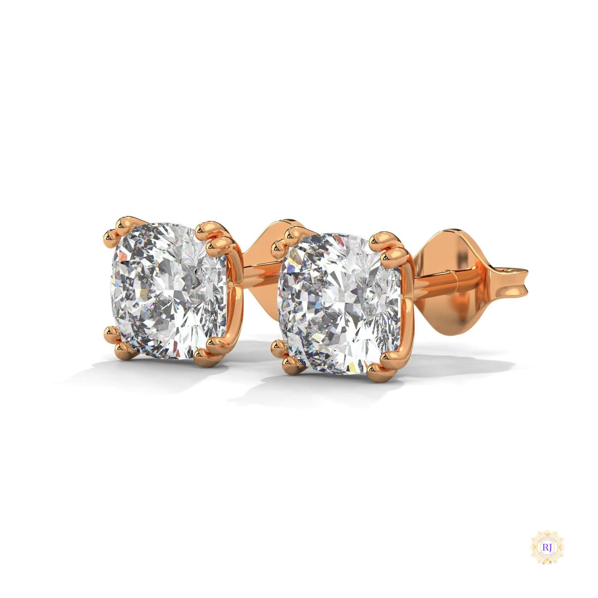 1.25 CT. Cushion-Cut Diamond Stud Earrings