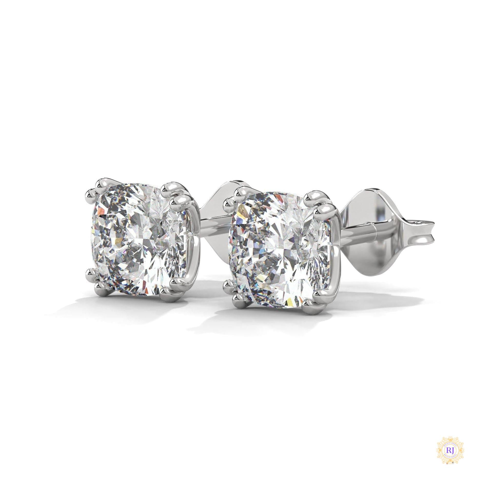 1.25 CT. Cushion-Cut Diamond Stud Earrings