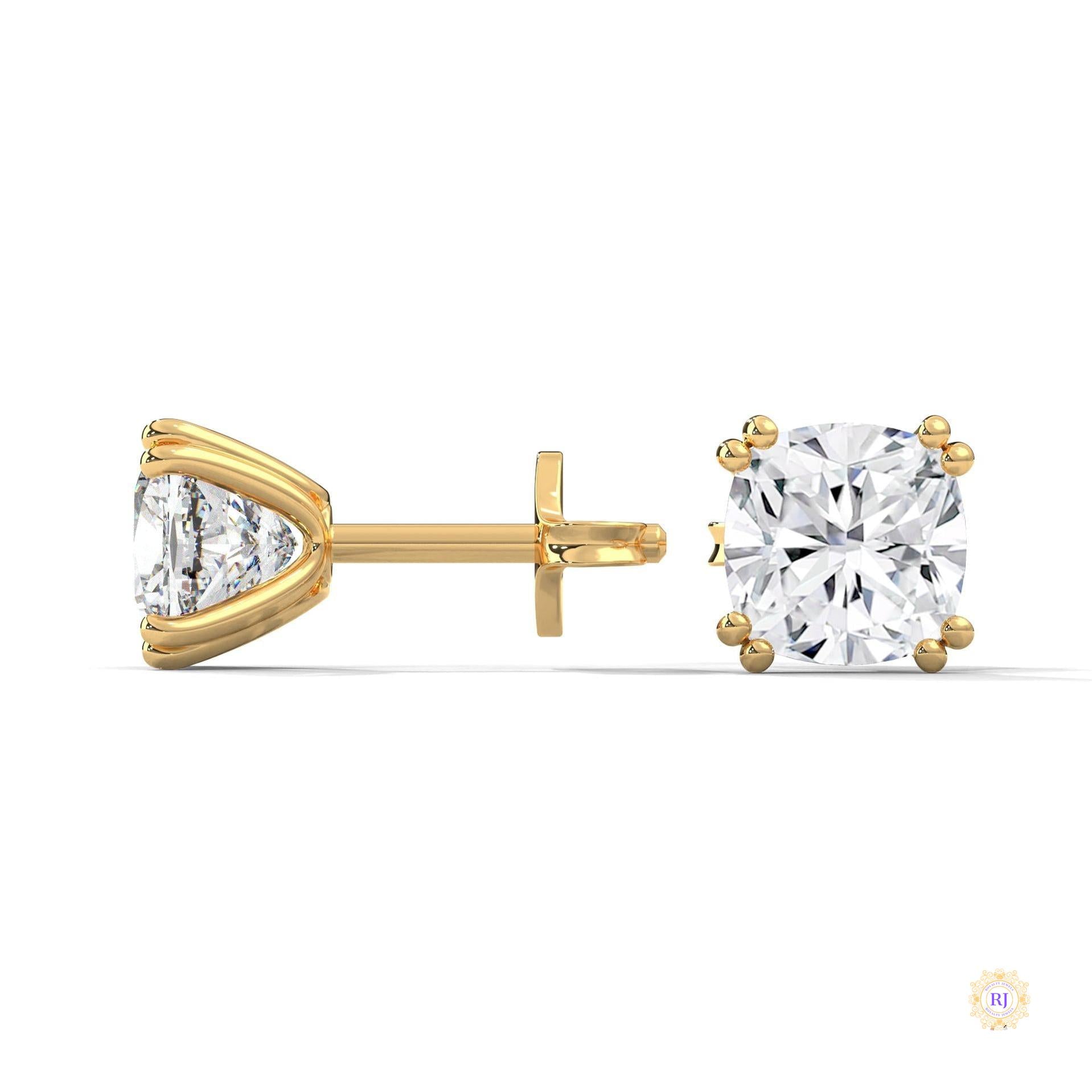 1.25 CT. Cushion-Cut Diamond Stud Earrings