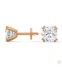 1.25 CT. Cushion-Cut Diamond Stud Earrings