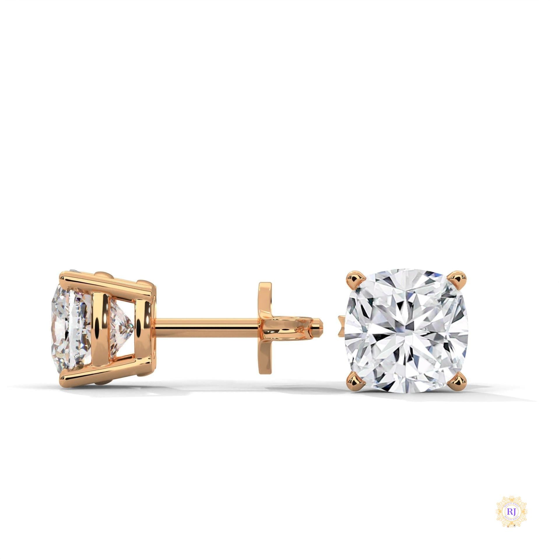 1.25 CT. Cushion-Cut Lab Diamond Studs