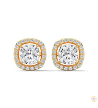 1.25 CT. Cushion Halo Diamond Stud Earrings