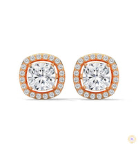 1.25 CT. Cushion Halo Diamond Stud Earrings
