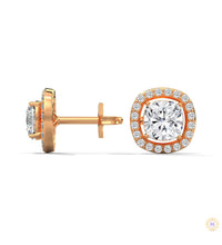1.25 CT. Cushion Halo Diamond Stud Earrings