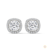 1.25 CT. Cushion Halo Diamond Stud Earrings