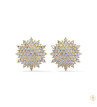 1.25 CT. Floral Diamond Cluster Stud Earrings
