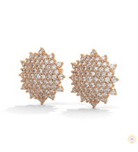 1.25 CT. Floral Diamond Cluster Stud Earrings