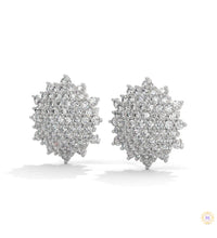 1.25 CT. Floral Diamond Cluster Stud Earrings