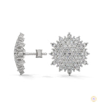1.25 CT. Floral Diamond Cluster Stud Earrings