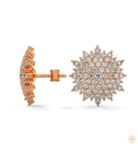 1.25 CT. Floral Diamond Cluster Stud Earrings
