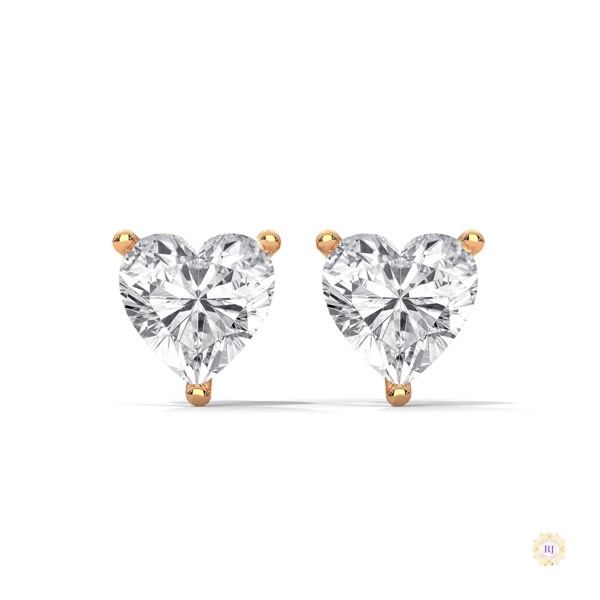 1.25 CT. Heart Lab Diamond Studs