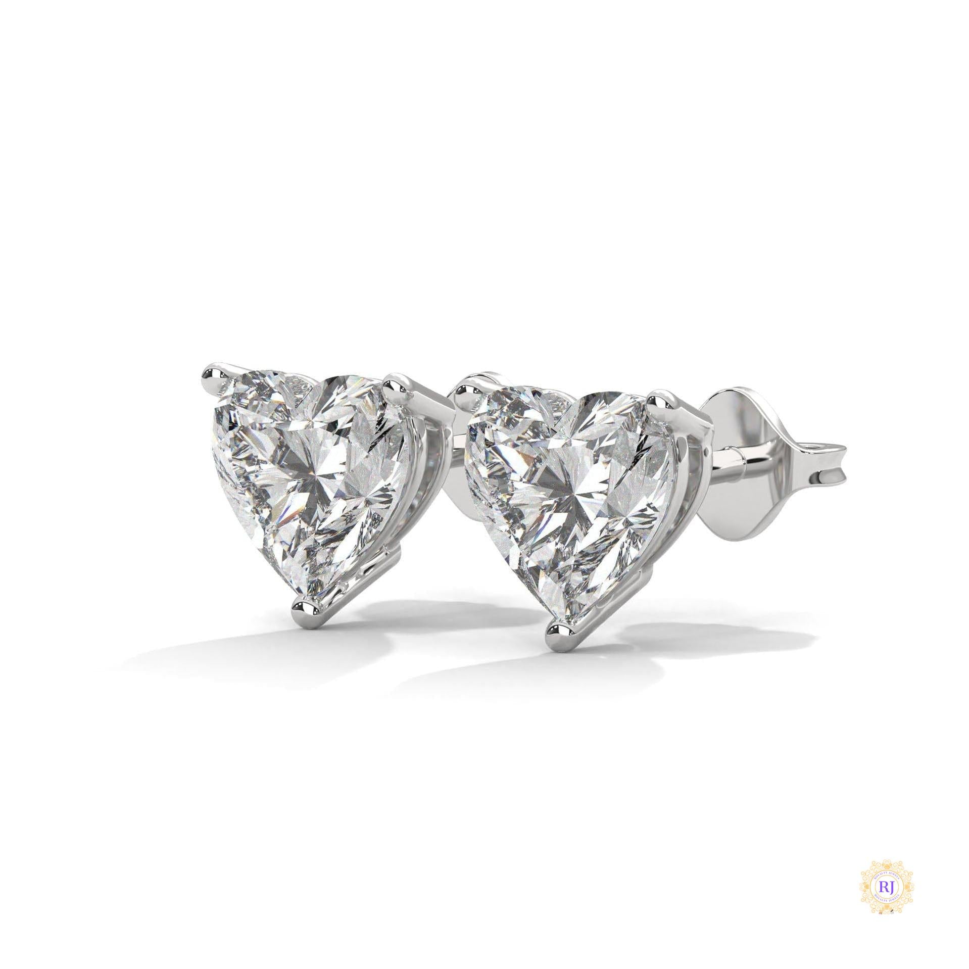 1.25 CT. Heart Lab Diamond Studs