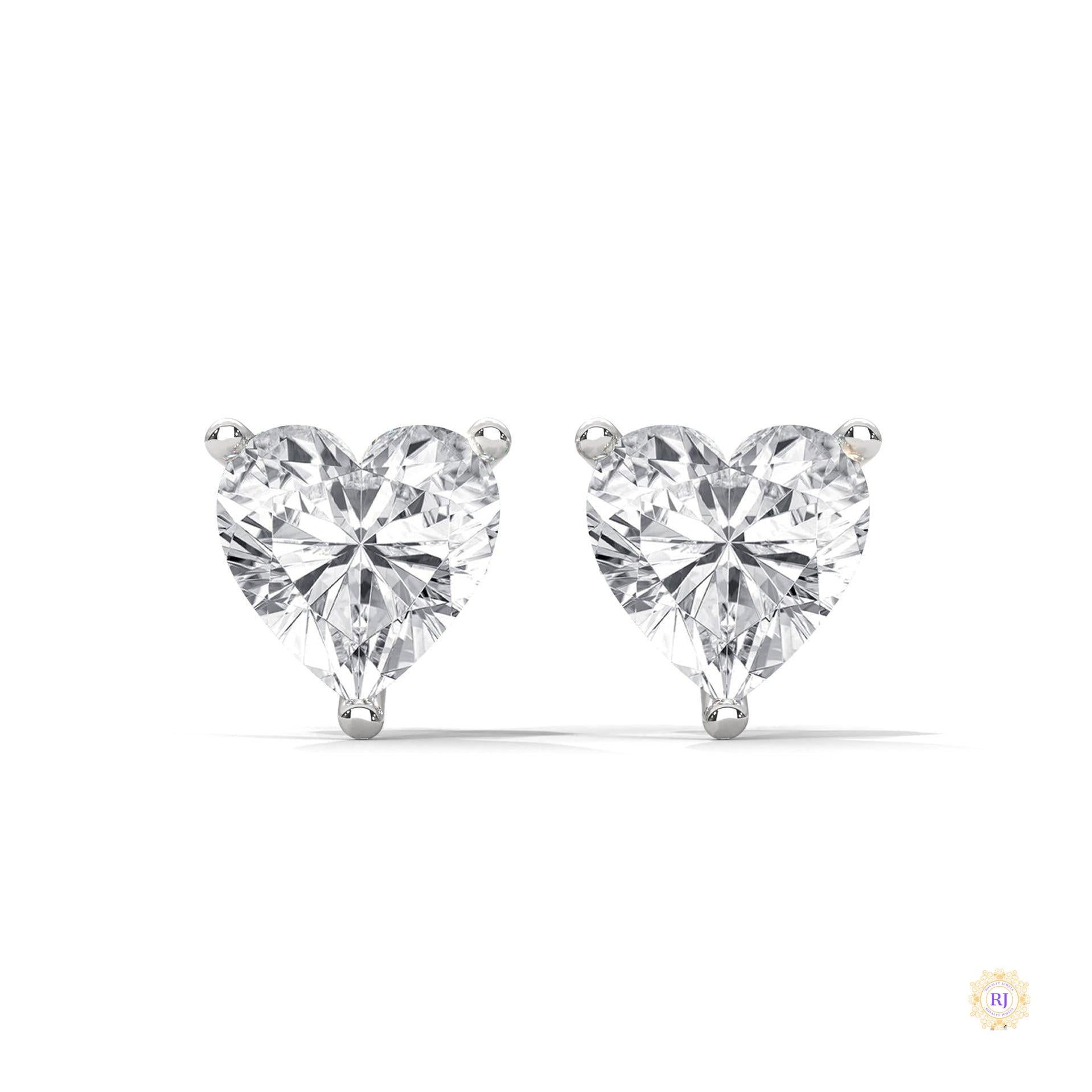 1.25 CT. Heart Lab Diamond Studs