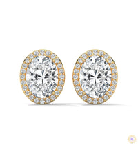 1.25 CT. Oval Halo Lab Diamond Stud Earrings