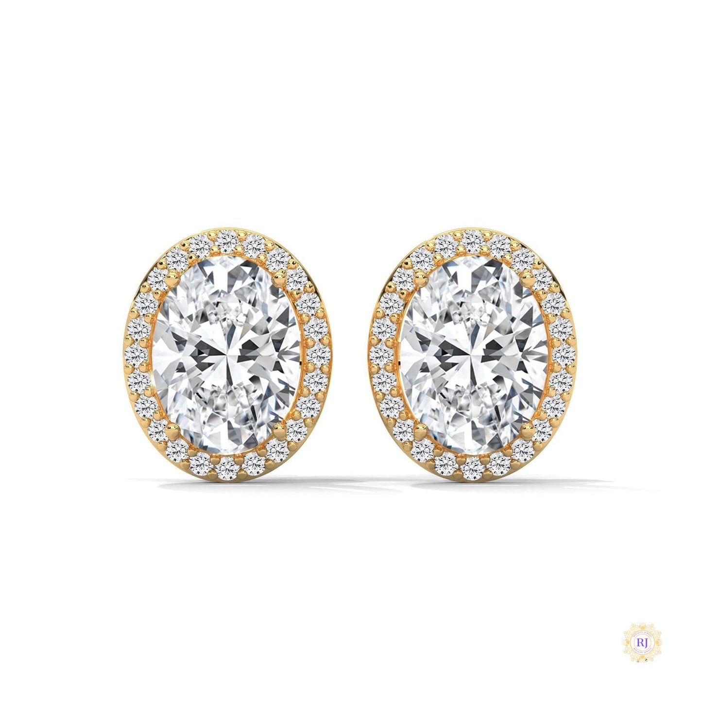 1.25 CT. Oval Halo Lab Diamond Stud Earrings