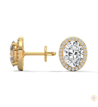 1.25 CT. Oval Halo Lab Diamond Stud Earrings