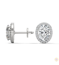 1.25 CT. Oval Halo Lab Diamond Stud Earrings