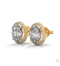 1.25 CT. Oval Halo Lab Diamond Stud Earrings