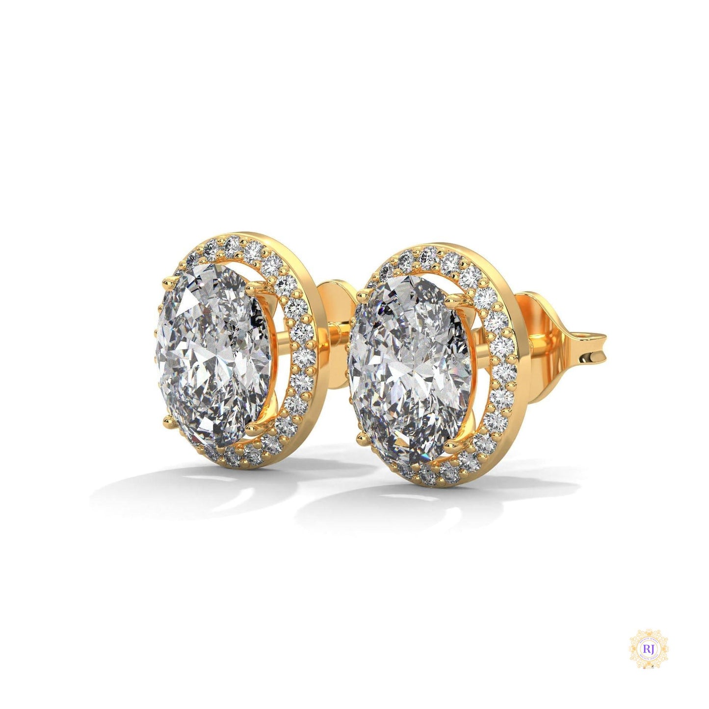 1.25 CT. Oval Halo Lab Diamond Stud Earrings